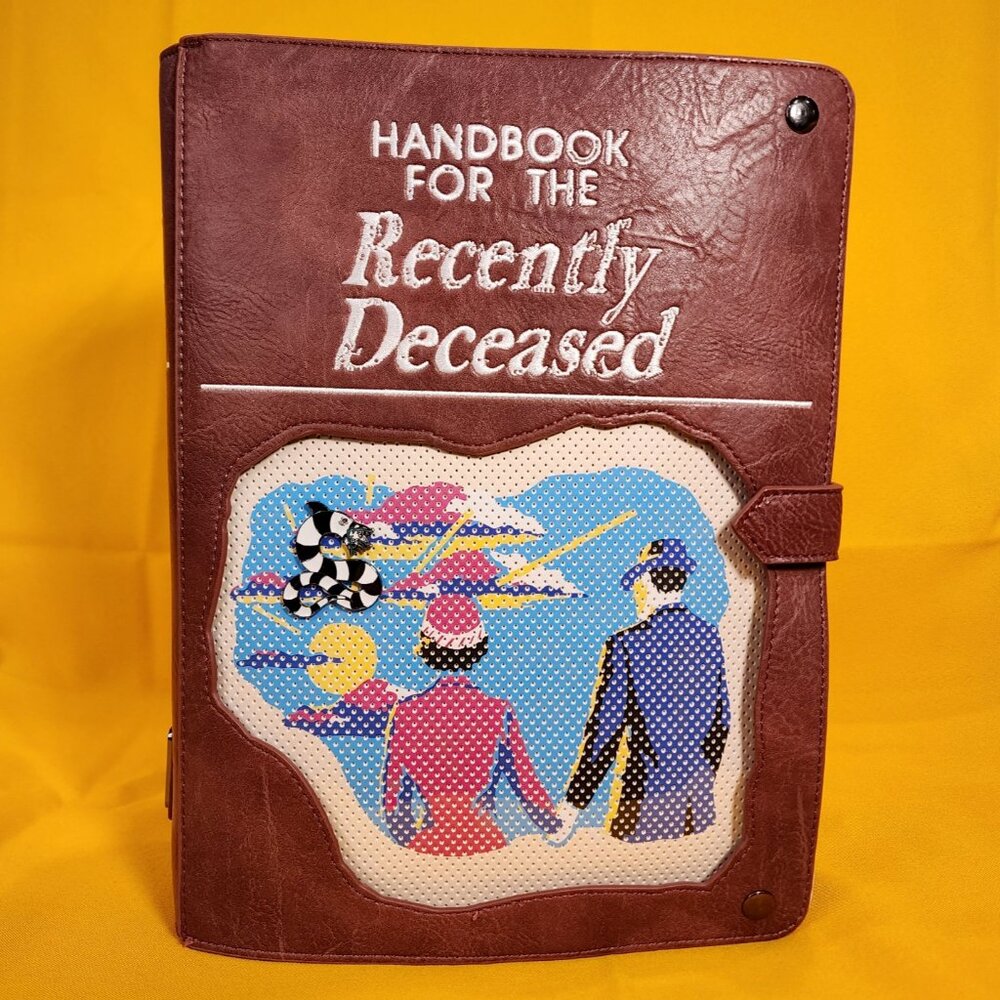 Loungefly Beetlejuice Handbook For The Recently Deceased Pin Trader Backpack NEW